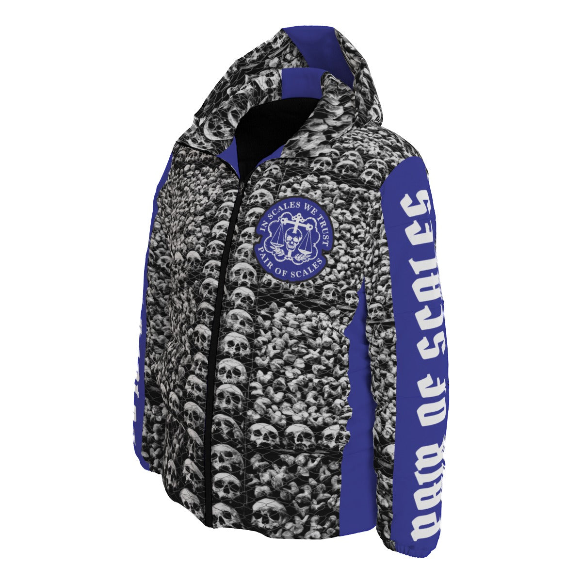 Chaqueta acolchada con capucha Skull Yard (azul)